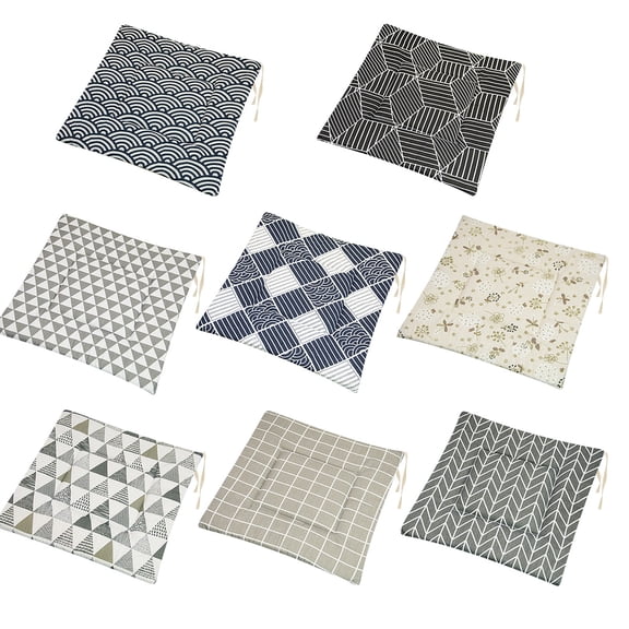 TanSiDing Printed Polyester Linen Rectangle Chair Cushion Japanese Style Household Thick Cushion Soft Floor Sitting Cushion for Futon Living Room Decorative Anti Slip