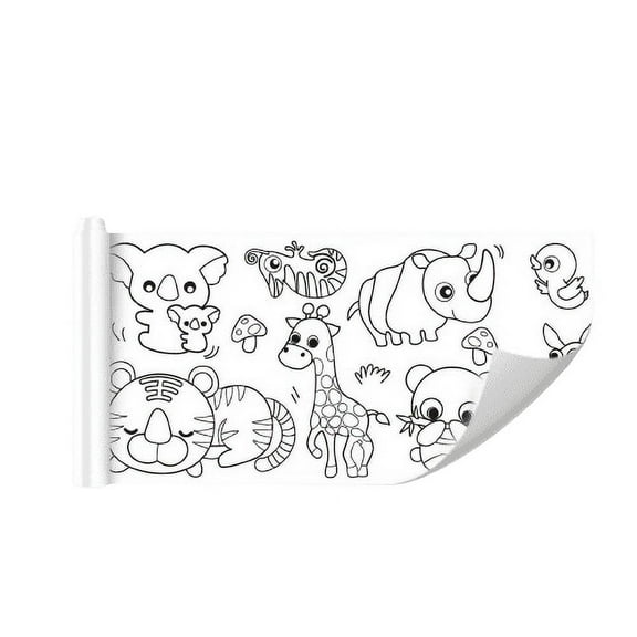 TanSiDing Reusable Wall Doodle Roll for Creative Play, Mess-Free Drawing Mat, Large Graffiti Paper Roll, Easy to Cut & Tear, Home Art Activity, Washable Canvas for Painting and Learning