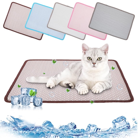 TanSiDing Reversible Cool and Warm Dog Bed Mat for Crates - Stylish Pad With Waterproof Inner Linings and Removable Machine Washable Cover, Firm Support for Small Dogs, 30x30cm