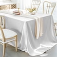 thumbnail image 1 of TanSiDing Satin Tablecloth Polyester Rectangular Table Cover Silk Soft Shiny Wrinkle Resistant Washable for Wedding Banquet Party Dining Decor 152*213cm, 1 of 6