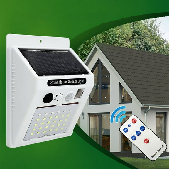 TanSiDing Solar Alarm Light Motion Sensor Outdoor Security Lamp with Remote Control, Wireless Waterproof Anti-Theft Infrared Induction for Yard Farm Shed Driveway