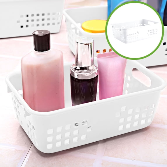 TanSiDing Stackable Plastic Storage Basket with Handles, Ventilated Organizer Bin for Home Closet, Kitchen, Bathroom, Laundry Room, Multipurpose Household Storage Box