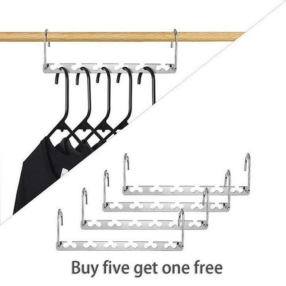 TanSiDing Stacking Wardrobe Hanger Organizer, Multifunctional Folding Metal Drying Rack for Closet Space Saving, Heavy Duty Stainless Steel Clothes Storage Solution for Home Organization