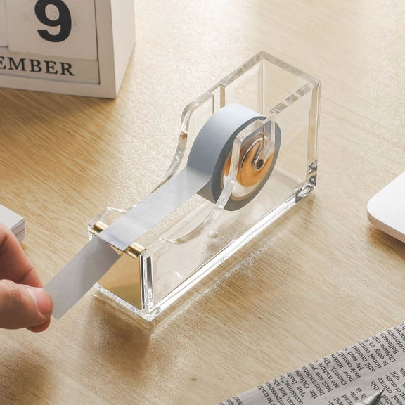 TanSiDing Tape Dispenser with Anti-Slip Base & Smooth Roller, Desktop Adhesive Tape Cutter for Office, Home, Crafting, Efficient Tape Holder for 1 Inch 3/4 Inch Width Rolls, Plastic Tape Dispenser
