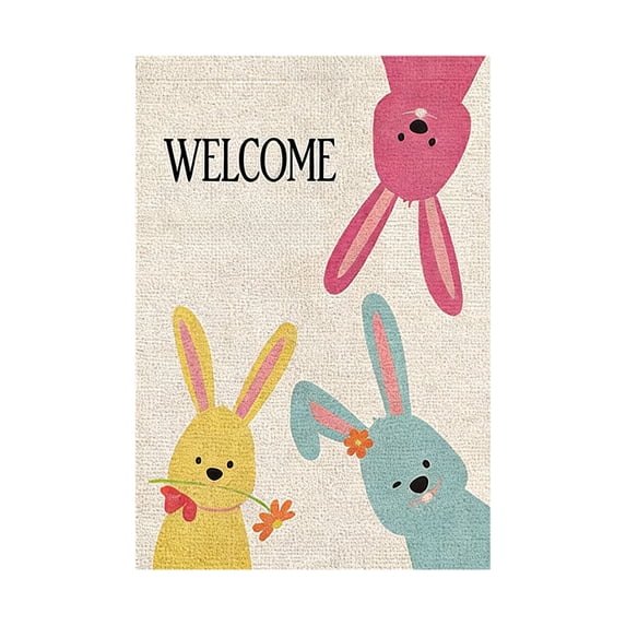 TanSiDing Welcome Easter Garden Flag, Double Sided Bunny Spring Flag for Yard Outdoor Decoration