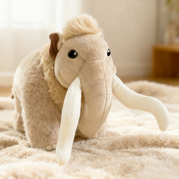 TanSiDing Woolly Mammoth Plush Toy Realistic Stuffed Animal Soft Cuddly Comfort Toy for Sleep Anxiety Stress Relief Educational Prehistoric Animal Gift