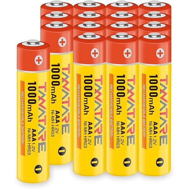 Tanatare Rechargeable AAA Batteries (16 Count) 1000mAh NiMH AAA