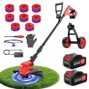 Tanbaby 12 inch Cordless Weed Eater, Cordless String Trimmer, Electric Weed Wacker with Auto Line Feed, Weed Trimmer with 2 Batteries for Lawn Yard Garden