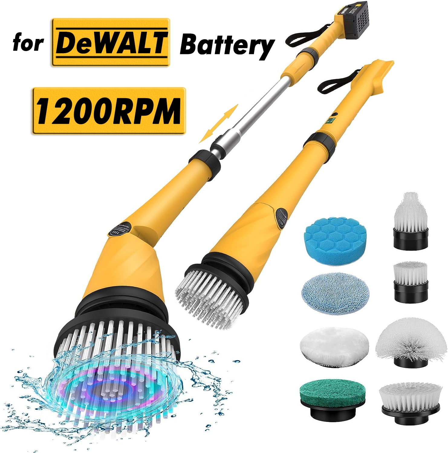 Tanbaby 1200 RPM Electric Spin Scrubber, Cordless Shower Scrubber with