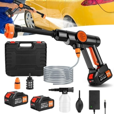 Tanbaby 970PSI Cordless Pressure Washer, 550W 1.5GPM Portable Power Washer with 6-in-1 Adjustable Nozzle, 2×3.0Ah Battery Power Cleaner with 16.4ft Hose for Cars/Patios