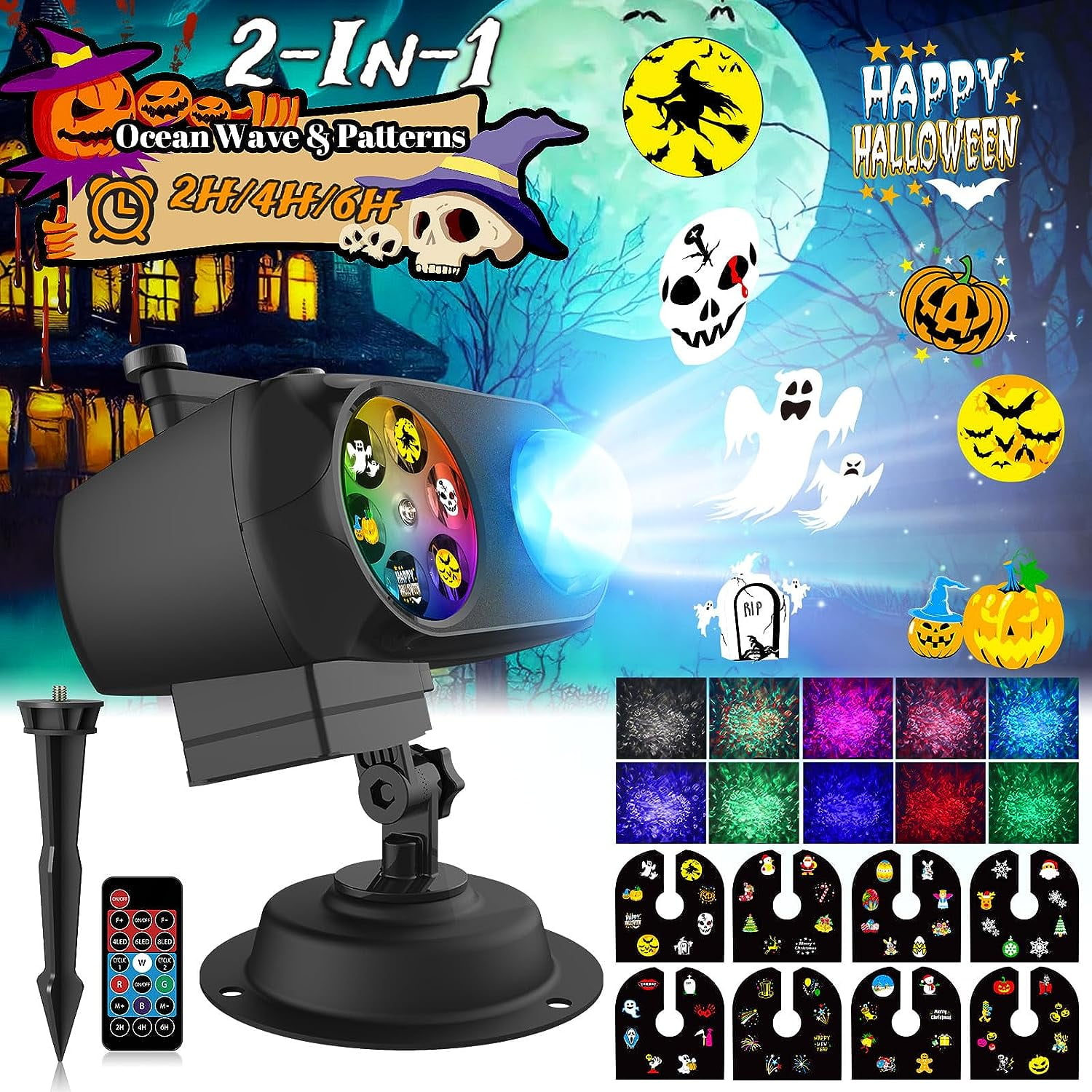 Tanbaby Brighter Halloween Decorations Projector Lights and Christmas