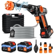 Tanbaby Cordless Pressure Washer, 2.4GPM Portable Power Washer with 6-in-1 Adjustable Nozzle, Power Cleaner with 16.4ft Hose for Cars/Patios