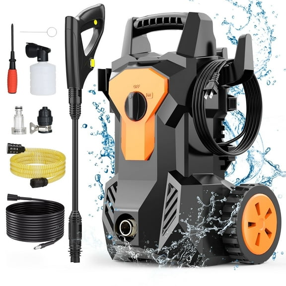Tanbaby Electric Pressure Washer-3000PSI with 6FT Power Cord, Power Washer Cleaning Machine with Foam Cannon for Cars Fences Driveways Patios Home Cleaning