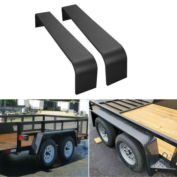 Tandem Axle Trailer Fenders for 13"-15" Tires-Detachable Trailer Fenders with Assembly Structure Design-Steel Diamond Tread Plate Tandem Axle,Compatible with Car Hauler/Cargo Trailers