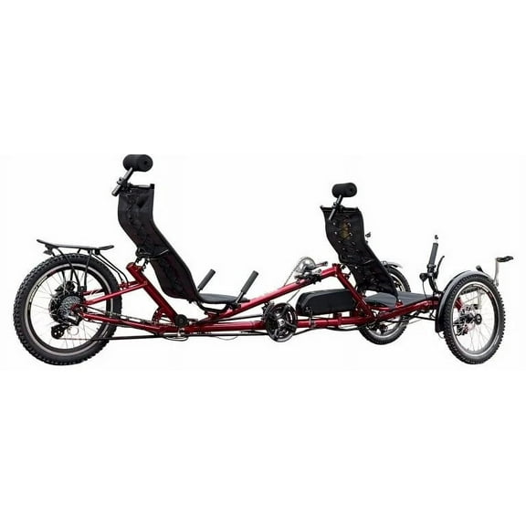 Two Seater Electric Trike | 3-Wheel Tandem Recumbent Tricycle for Couples