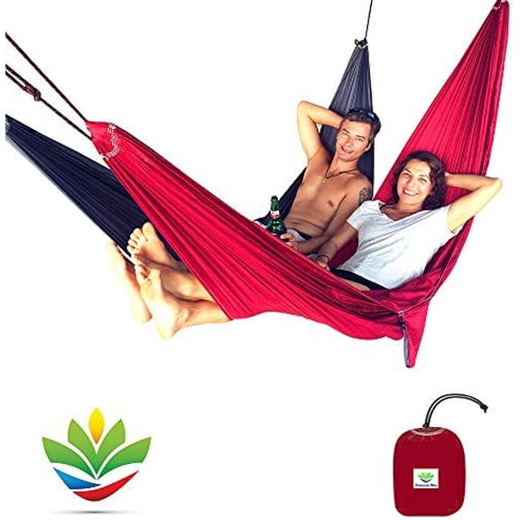 Tandem - One Hammock with Two Separate Spaces Allows Two People to Hang Together in Bliss - Great for Couples Or Create Double Layer Hammock$$Garden &