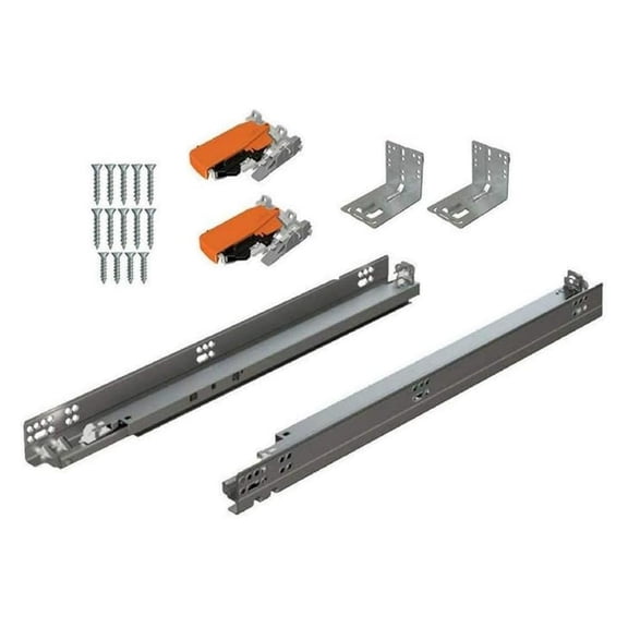 Tandem Plus OTION Drawer Slides Complete Pair, with Runners 563H, Locking Devices, Rear Mounting Brackets and Screws (for face Frame or Frameless Application) 15 Inch