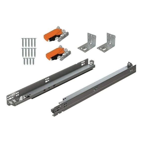 Tandem Plus OTION Drawer Slides Complete Pair, with Runners 563H, Locking Devices, Rear Mounting Brackets and Screws (for face Frame or Frameless Application) 18 Inch