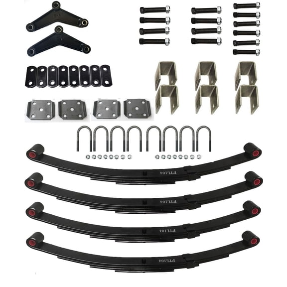 Tandem Trailer Axle Suspension Kit 4 Leaf Double Eye Springs Hanger Kit 3500lbs