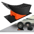 thumbnail image 1 of Tandem Trailer Tire Change Ramp, Tire Lifts Up to 6.3", Raised Tire Change Ramp for Trailers Campers, RV Leveling Blocks with Chocks, Carry Bag, Dual Axle Tandem Wheel Aid,1 Pack, 1 of 7