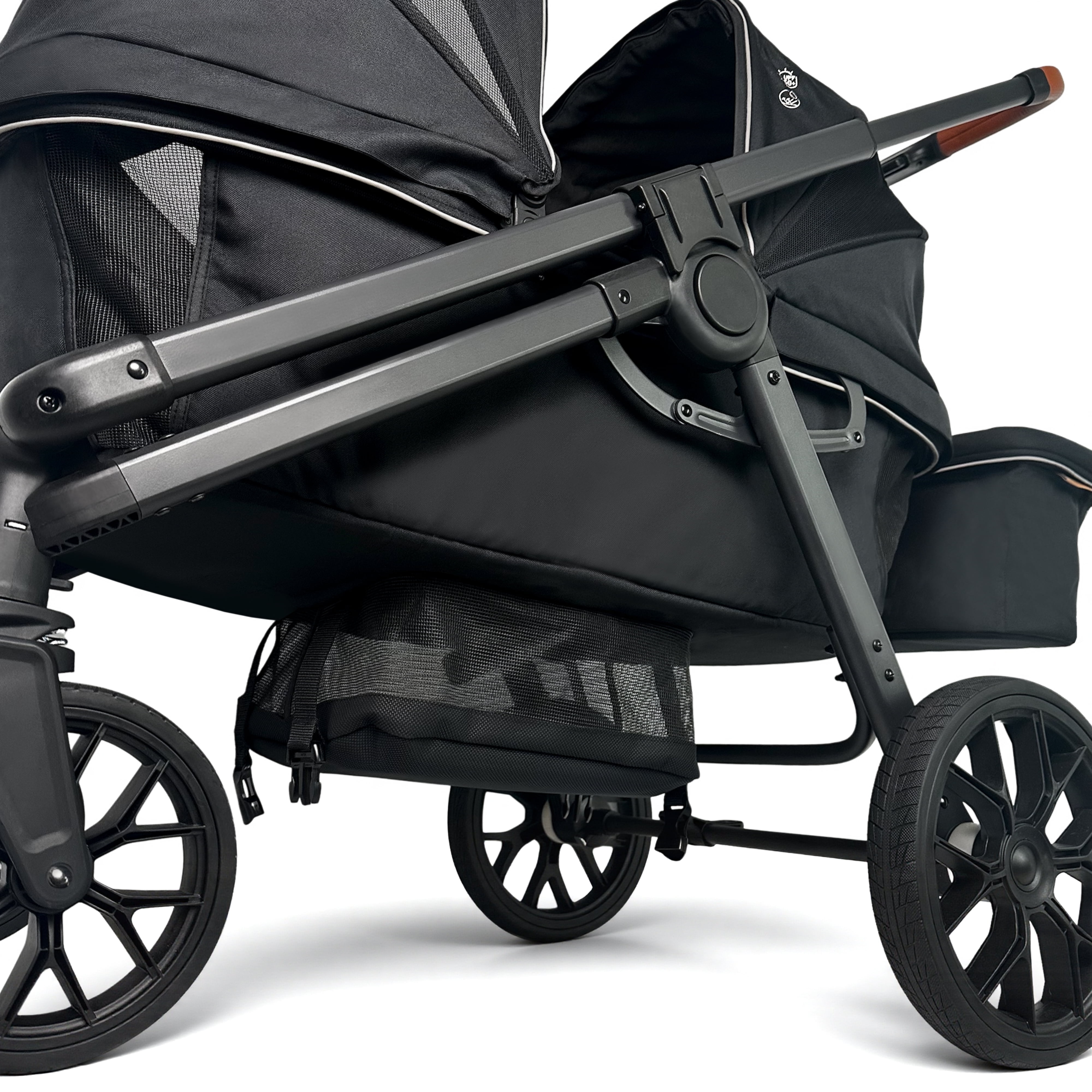 Tandem Wagon Stroller All Terrain 2 Kids Stroller with Canopy Adjustable Handle Snack Tray Cup Holders for Baby Toddler, Black