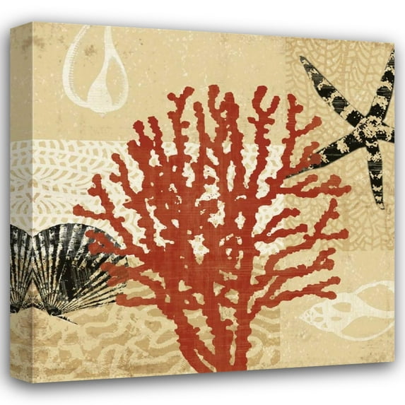 Tandi Venter 36x36 Gallery Wrapped Canvas Wall Art Titled - Coral Impressions III