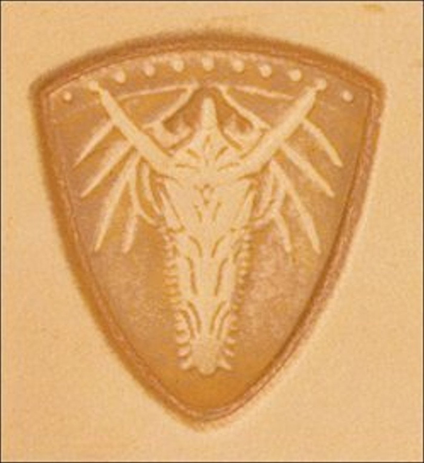 Tandy Leather 3D Dragon Shield Stamp 856500