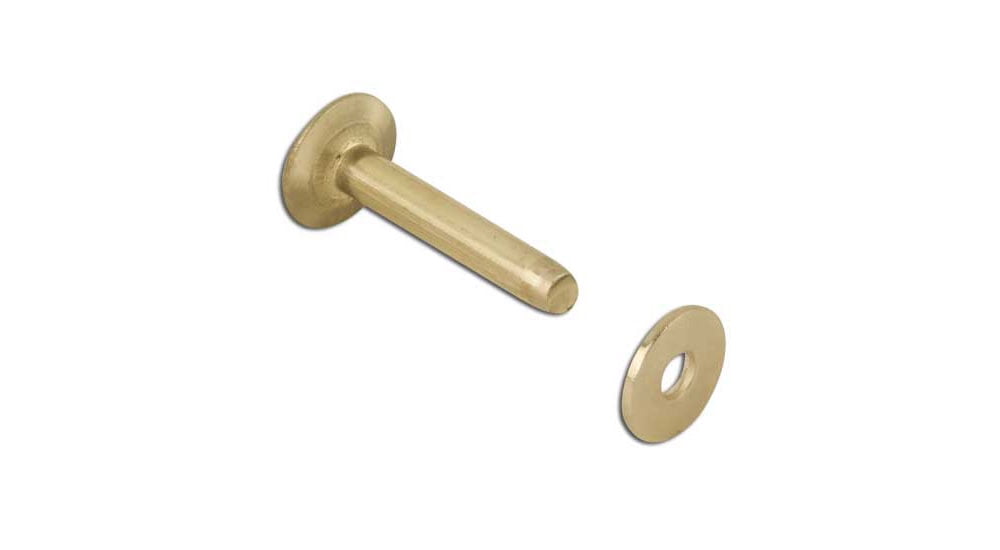 Tandy Leather #9 Brass Rivets & Burrs 1" (25 mm) 50/pk 11282-20