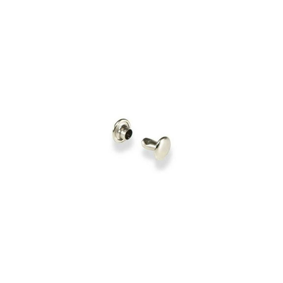 Tandy Leather Double Cap Rivets Small Solid Brass/Nickel Plate 100/pk 1379-12
