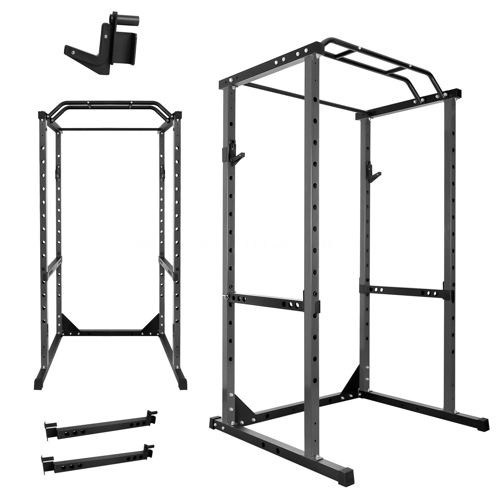 Tanfengu 1200 lbs Capacity Black Power Cage, Heavy-Duty 1.8mm Steel Squat Rack with Adjustable Safety Bars & Multi-Grip Pull-Up Bar for Home Gym Strength Training