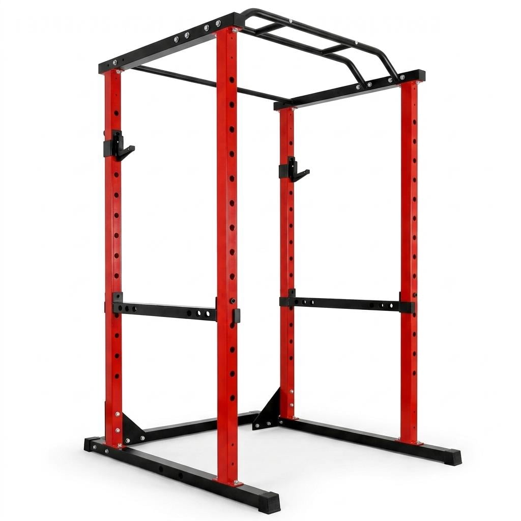Tanfengu 1200LBSAdjustable Power Cage Squat Rack, 14-Level Height Power Rack with Safety Bars, for Home Gym Bench Press & Strength Training