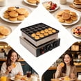 thumbnail image 1 of Tanfengu 25-Hole 900W Mini Pancake Maker, 11x11x6.7in Compact Size, Stainless Steel Non-Stick Electric Griddle for Home Kitchen, Snack Shop, 1 of 10