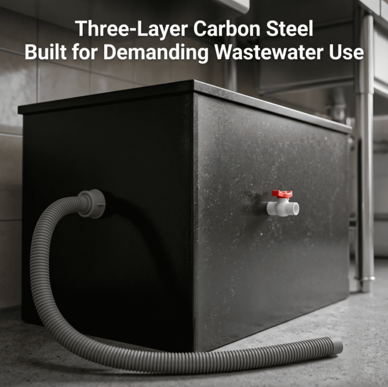 Threaded Trap Shell Tanfengu 3-Layer Grease Trap, Threaded Connection Grease Interceptor ...