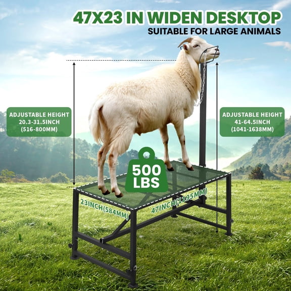 Tanfengu  4-Level Locking Bolt System Adjustable Animal Stand, Multi-Functional Animal Grooming Heavy-Duty Livestock Table, Animal Grooming Platform for Goat Care