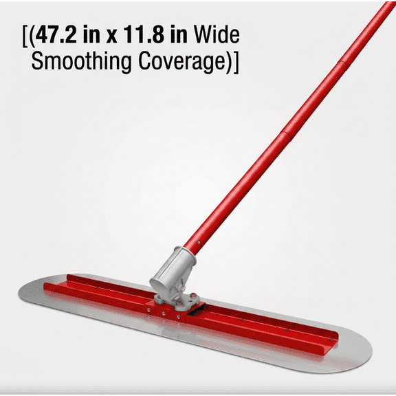 Tanfengu 47.2in Blade Concrete Bull Float, Full Hardware Included Concrete Float Tool, 4-section Aluminum Bull Concrete Kit for Residential Paving White
