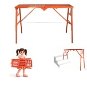 Tanfengu 5-Level Adjustable Height Folding Scaffolding Platform, Scaffolding Platform with Extra Strong Steel Structure, 800 Lbs Load Capacity Work Bench with Anti-slip Mesh for Home Renovation