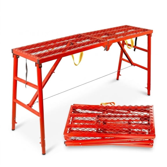 Tanfengu 5-Level Foldable Scaffolding Platform, 800 LBS Portable Load Work Bench,Scaffolding Platform with Steel Structure with Anti-slip Mesh ,for Construction Work
