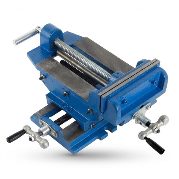 Tanfengu 6 Inch Blue XY Axis Milling Vise, compound slide vise,Heavy-Duty Metal Compound Slide Clamp for Drilling, Metalworking & Workshop Applications