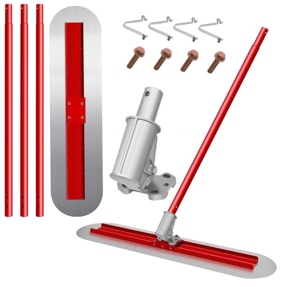 Tanfengu Co.ltd.4-Section Extendable Concrete Finishing Trowel. Solid Aluminum Alloy Pole. Stainless Steel Blade for Construction Site Work