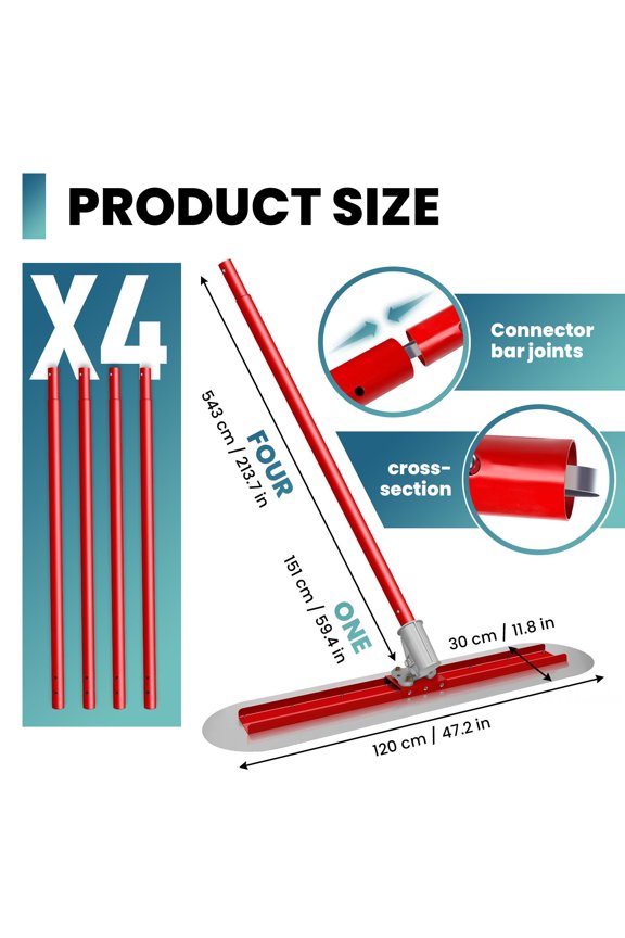 Tanfengu Co.ltd. Angle Adjustable Concrete Finishing Trowel. Rotatable Regulator. Extendable Aluminum Alloy Handle for Floor Leveling Project