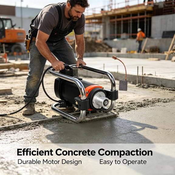 Tanfengu Concrete Vibrating Tool - 1500W, 16,000 RPM Portable Pencil-Style Concrete Vibrator for Removing Air Bubbles and Leveling Concrete, Featuring a 4.5m (14-3/4 ft) Long Shaft Rod, Easy to Use