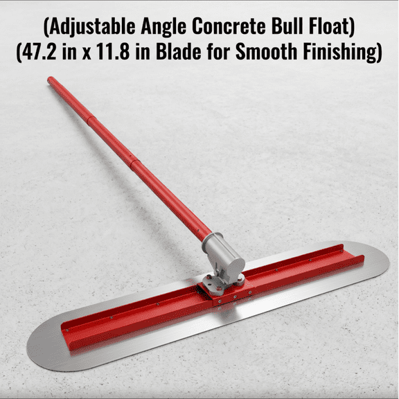 Tanfengu Corrosion Resistant Stainless Steel Concrete Float Tool, Detachable Handle Adjustable Angle Concrete Bull Float, 4-section Pole Bull Concrete Kit for Courtyard Pavement White