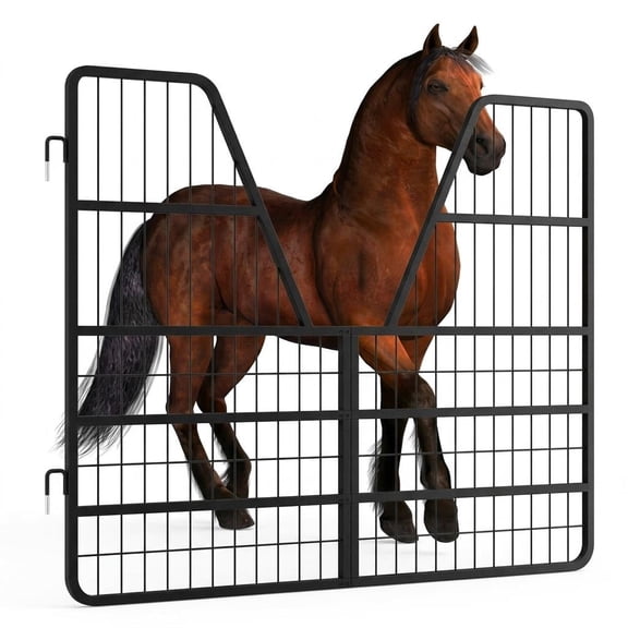 Tanfengu Livestock Fence Door, 3-Tier Thickened Panel, High Strength Frame Structure, Anti-collision & Deformation Proof, Outdoor Enclosure Bar Gate, for Ranch Barn