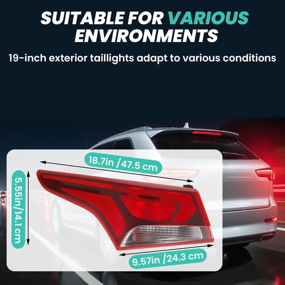 Tanfengu OE-Style Styling Tail Light Assembly, Multi-Function Light Design Rear Brake Lamp, Dustproof Tail Lamp for Automotive Exterior Upgrade
