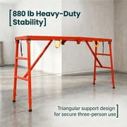 Tanfengu Scaffolding Platform 880 lbs Capacity, Work Platform 5 Adjustable Heights, Adjustable Scaffold Foldable for Painting and Construction Red