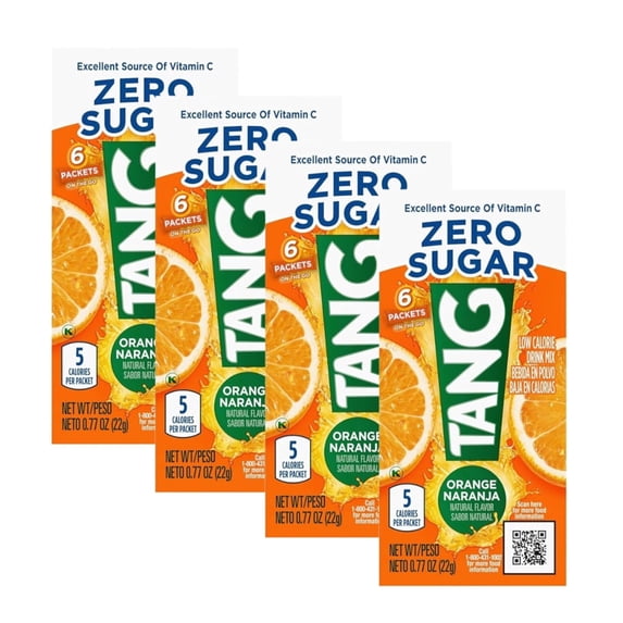 Tang On The Go Powdered Orange Drink, 0.77 Ounce, 6 packets (4 Pack)
