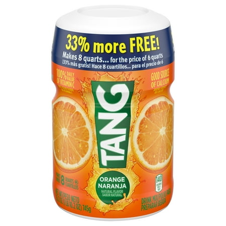 Tang Orange Naturally Flavored Powdered Soft Drink Mix, 18 oz Canister