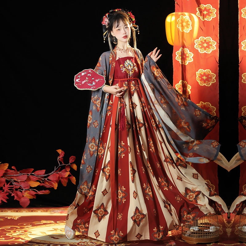 Fashion Long One Piece Traditional Dress Korean Fashion One Piece Vestidos  Mujer Casual Patchwork O-Neck