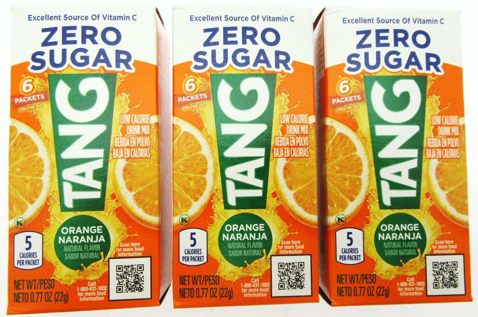 Tang Zero Sugar Orange Naturally Flavored Powdered Soft Drink Mix, 3