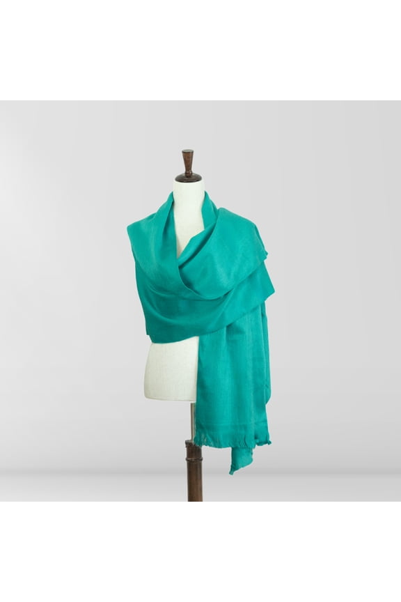 Tangara - Turquoise Alpaca Wool Shawl
